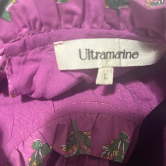 Purple Floral Ruffle Blouse - Picture 3 of 4